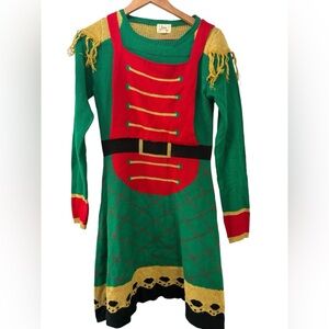 Ugly‎ Sweater Dress Born Famous Womens Size L Holiday Ugly Christmas Party Funny